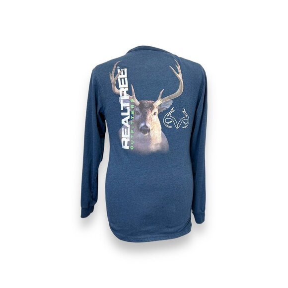Realtree Men’s Long Sleeve Graphic Tee Shirt Small Blue Cotton/Polyester - Picture 3 of 8